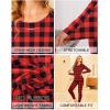 Ekouaer Thermal Underwear for Women Long Johns Sets Base Layer Lightweight 2 Pieces Pajams Set(Plaid Red)