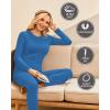 Ekouaer Thermal Underwear for Women Long Johns Sets Base Layer Lightweight 2 Pieces Pajams Set(Royal Blue)