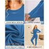 Ekouaer Thermal Underwear for Women Long Johns Sets Base Layer Lightweight 2 Pieces Pajams Set(Royal Blue)