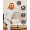 Ekouaer Thermal Underwear for Women Long Johns Sets Base Layer Lightweight 2 Pieces Pajams Set(White)