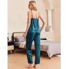 Ekouaer Women Silk Satin Pajamas Sleeveless Pjs Set 2 Piece Summer Loungewear Sleepwear with Pockets S-XXL(Blue Green)