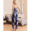 Ekouaer Women Silk Satin Pajamas Sleeveless Pjs Set 2 Piece Summer Loungewear Sleepwear with Pockets S-XXL(Blue and White Floral)