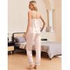 Ekouaer Women Silk Satin Pajamas Sleeveless Pjs Set 2 Piece Summer Loungewear Sleepwear with Pockets S-XXL(Champagne)