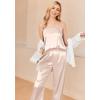Ekouaer Women Silk Satin Pajamas Sleeveless Pjs Set 2 Piece Summer Loungewear Sleepwear with Pockets S-XXL(Champagne)