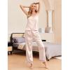 Ekouaer Women Silk Satin Pajamas Sleeveless Pjs Set 2 Piece Summer Loungewear Sleepwear with Pockets S-XXL(Champagne)