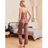 Ekouaer Women Silk Satin Pajamas Sleeveless Pjs Set 2 Piece Summer Loungewear Sleepwear with Pockets S-XXL(Dark Khaki)