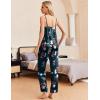 Ekouaer Women Silk Satin Pajamas Sleeveless Pjs Set 2 Piece Summer Loungewear Sleepwear with Pockets S-XXL(Green and White Floral)