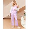 Ekouaer Women Silk Satin Pajamas Sleeveless Pjs Set 2 Piece Summer Loungewear Sleepwear with Pockets S-XXL(Lilac)