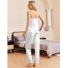 Ekouaer Women Silk Satin Pajamas Sleeveless Pjs Set 2 Piece Summer Loungewear Sleepwear with Pockets S-XXL(Pure White)