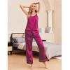 Ekouaer Women Silk Satin Pajamas Sleeveless Pjs Set 2 Piece Summer Loungewear Sleepwear with Pockets S-XXL(Purple)