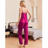 Ekouaer Women Silk Satin Pajamas Sleeveless Pjs Set 2 Piece Summer Loungewear Sleepwear with Pockets S-XXL(Purple)