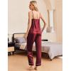 Ekouaer Women Silk Satin Pajamas Sleeveless Pjs Set 2 Piece Summer Loungewear Sleepwear with Pockets S-XXL(Red)