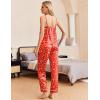 Ekouaer Women Silk Satin Pajamas Sleeveless Pjs Set 2 Piece Summer Loungewear Sleepwear with Pockets S-XXL(Red Chirstmas)