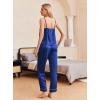 Ekouaer Women Silk Satin Pajamas Sleeveless Pjs Set 2 Piece Summer Loungewear Sleepwear with Pockets S-XXL(Snorkel Blue)