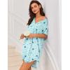 Ekouaer Women V Neck Button Down Nightgown(Blue Moon)