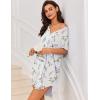 Ekouaer Women V Neck Button Down Nightgown(Lavender)
