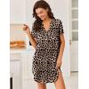 Ekouaer Women V Neck Button Down Nightgown(Pattern5_leopard)