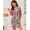 Ekouaer Women V Neck Button Down Nightgown(Pattern8_heart)