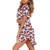 Ekouaer Women V Neck Button Down Nightgown(Pattern8_heart)