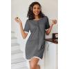 Ekouaer Women Zip Up Robe Lightweight Housecoats with Pockets Knee Length Short Bathrobes Soft Nightgown S-3XL(Dark Gray)