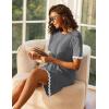 Ekouaer Women Zip Up Robe Lightweight Housecoats with Pockets Knee Length Short Bathrobes Soft Nightgown S-3XL(Dark Gray)