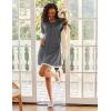 Ekouaer Women Zip Up Robe Lightweight Housecoats with Pockets Knee Length Short Bathrobes Soft Nightgown S-3XL(Dark Gray)