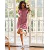Ekouaer Women Zip Up Robe Lightweight Housecoats with Pockets Knee Length Short Bathrobes Soft Nightgown S-3XL(Gray Purple)