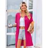 Ekouaer Women Zip Up Robe Lightweight Housecoats with Pockets Knee Length Short Bathrobes Soft Nightgown S-3XL(Hot Pink)