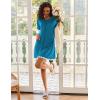 Ekouaer Women Zip Up Robe Lightweight Housecoats with Pockets Knee Length Short Bathrobes Soft Nightgown S-3XL(Lake Blue)