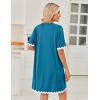 Ekouaer Women Zip Up Robe Lightweight Housecoats with Pockets Knee Length Short Bathrobes Soft Nightgown S-3XL(Lake Blue)