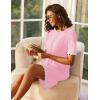 Ekouaer Women Zip Up Robe Lightweight Housecoats with Pockets Knee Length Short Bathrobes Soft Nightgown S-3XL(Pink)