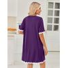 Ekouaer Women Zip Up Robe Lightweight Housecoats with Pockets Knee Length Short Bathrobes Soft Nightgown S-3XL(Purple)