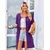 Ekouaer Women Zip Up Robe Lightweight Housecoats with Pockets Knee Length Short Bathrobes Soft Nightgown S-3XL(Purple)