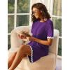 Ekouaer Women Zip Up Robe Lightweight Housecoats with Pockets Knee Length Short Bathrobes Soft Nightgown S-3XL(Purple)