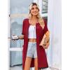 Ekouaer Women Zip Up Robe Lightweight Housecoats with Pockets Knee Length Short Bathrobes Soft Nightgown S-3XL(Red)