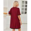 Ekouaer Women Zip Up Robe Lightweight Housecoats with Pockets Knee Length Short Bathrobes Soft Nightgown S-3XL(Red)