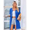 Ekouaer Women Zip Up Robe Lightweight Housecoats with Pockets Knee Length Short Bathrobes Soft Nightgown S-3XL(Sky Blue)