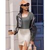 Ekouaer Womens 3 Pack Long Sleeve Shirts Square Neck Basic Tops Fitted Tee Thermal Undershirts XS-XXL(Black/Gray/White)