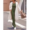 Ekouaer Women’s 3 Piece Lounge Set Pajama Long Sleeve Cardigan Sleeveless Top Pants Sweatsuit S-XXL(Army Green)