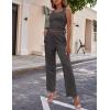 Ekouaer Women’s 3 Piece Lounge Set Pajama Long Sleeve Cardigan Sleeveless Top Pants Sweatsuit S-XXL(Charcoal Grey)