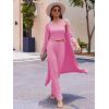 Ekouaer Women’s 3 Piece Lounge Set Pajama Long Sleeve Cardigan Sleeveless Top Pants Sweatsuit S-XXL(Rose Pink)