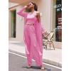 Ekouaer Women’s 3 Piece Lounge Set Pajama Long Sleeve Cardigan Sleeveless Top Pants Sweatsuit S-XXL(Rose Pink)