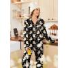 Ekouaer Women’s Classic Button Down Long Satin Silk Pajama Set(Black Teddy Moon)