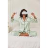 Ekouaer Women’s Classic Button Down Long Satin Silk Pajama Set(Celadon)