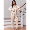 Ekouaer Women’s Classic Button Down Long Satin Silk Pajama Set(Champagne)