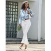 Ekouaer Women’s Classic Button Down Long Satin Silk Pajama Set(Clear Blue)