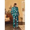 Ekouaer Women’s Classic Button Down Long Satin Silk Pajama Set(Green Floral)