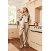 Ekouaer Women’s Classic Button Down Long Satin Silk Pajama Set(Khaki)