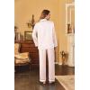 Ekouaer Women’s Classic Button Down Long Satin Silk Pajama Set(Pastel Pink)