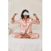 Ekouaer Women’s Classic Button Down Long Satin Silk Pajama Set(Pink)